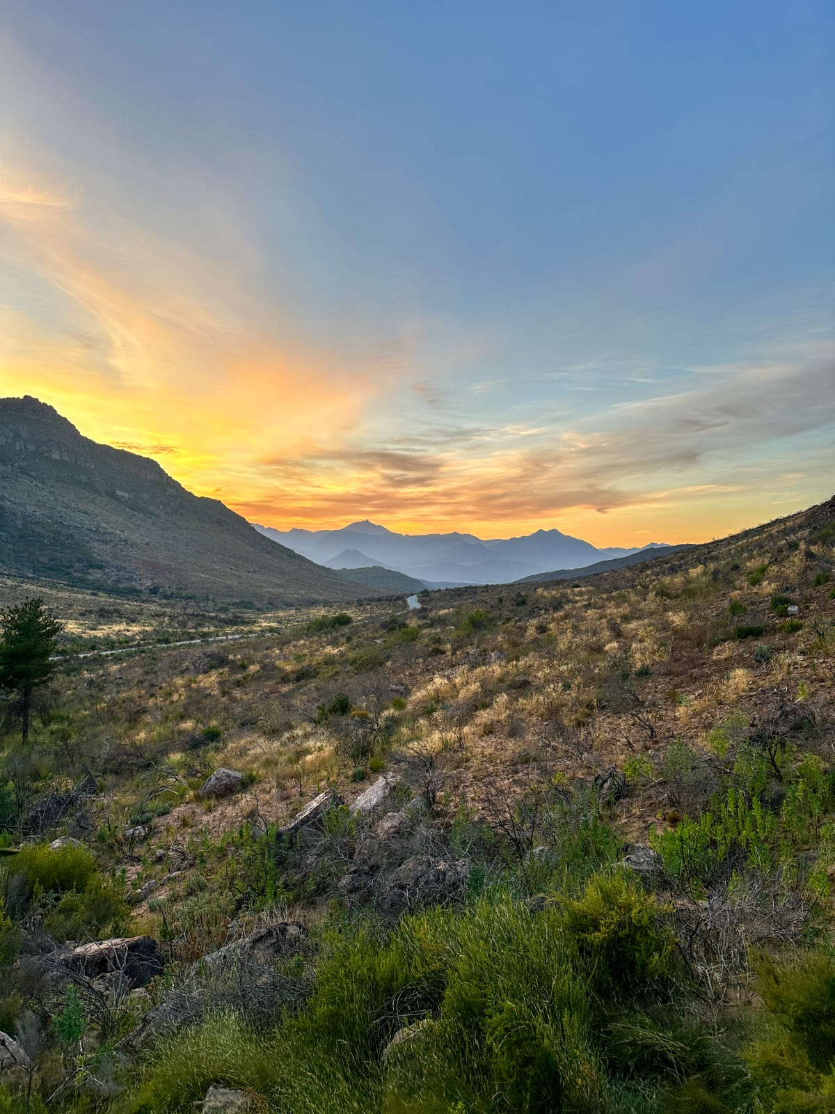 Sunset over the valley